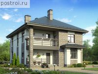 U-208-1P проект двухэтажного дома из пенобетона размером 14 на 11