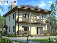 U-208-1S проект двухэтажного каркасного дома размером 10 на 10 