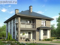 U-208-2P проект двухэтажного дома из пенобетона размером 11 на 14 