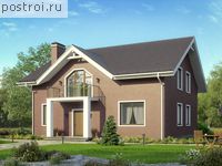 U-210-1P проект одноэтажного дома из пенобетона с мансардой размером 12 на 12 