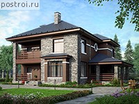 U-222-2P проект двухэтажного коттеджа из газобетона размером 13 на 14 