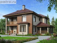 U-222-3P проект двухэтажного коттеджа из газобетона размером 13 на 14