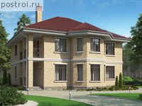 U-225-1K проект двухэтажного коттеджа из кирпича размером 14 на 13