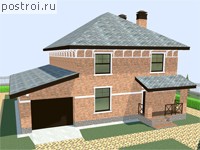 U-228-2P проект двухэтажного коттеджа из газобетона с гаражом размером 14 на 12