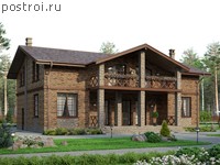 U-233-2P проект одноэтажного дома из газобетона с мансардой размером 15 на 10 