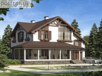 U-240-3P проект двухэтажного дома из газобетона с подвалом размером 12 на 14 