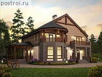 U-241-1P проект двухэтажного дома из газобетона размером 15 на 13 