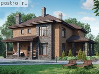 U-247-1K проект двухэтажного дома из кирпича размером 12 на 14