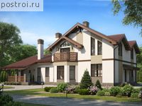 U-251-1P проект одноэтажного коттеджа из пеноблоков с мансардой и гаражом размером 12 на 18 