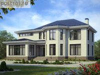 U-254-1K проект двухэтажного коттеджа из кирпича размером 13 на 17 