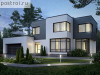 U-265-1P проект двухэтажного дома из пеноблоков с гаражом размером 16 на 19 