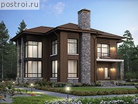 U-268-2K проект двухэтажного дома из кирпича размером 15 на 15 