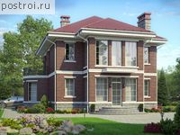 U-270-1K проект двухэтажного дома из кирпича с цоколем размером 12 на 9 