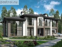 U-285-1K проект двухэтажного дома из кирпича с гаражом размером 20 на 12 