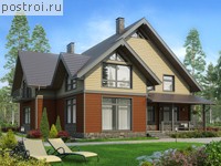 U-294-2K проект одноэтажного дома из кирпича с мансардой размером 15 на 15 