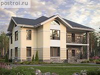 U-302-1P проект двухэтажного коттеджа из пенобетона размером 15 на 15 