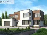 U-321-1P проект двухэтажного дома из пенобетона с гаражом размером 16 на 19 