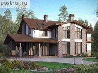 U-327-1P проект двухэтажного дома из пенобетона с гаражом размером 22 на 19 