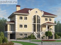 U-338-1P проект двухэтажного дома из пенобетона с цоколем размером 17 на 9