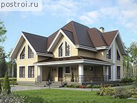 U-362-1P проект двухэтажного дома из газобетона с цоколем размером 15 на 13 