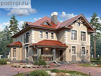 U-372-1P проект двухэтажного дома из газобетона с цоколем размером 14 на 13 