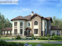 U-376-1P проект двухэтажного дома из газобетона с мансардой размером 28 на 13 