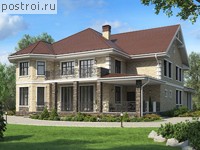 U-384-1P проект двухэтажного дома из газобетона размером 15 на 25