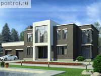 U-393-1K проект двухэтажного дома из кирпича с гаражом размером 18 на 25 