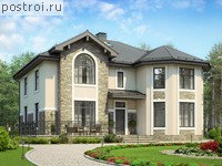 U-455-1P проект трехэтажного дома из газобетона с цоколем и мансардой размером 13 на 13 