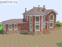 U-469-1P проект двухэтажного дома из газобетона с цоколем размером 25 на 14