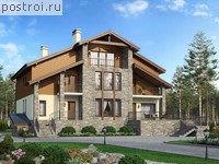 U-519-1K проект трехэтажного дома из кирпича с цоколем и мансардой размером 16 на 13 