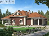 U-548-1K проект двухэтажного дома из кирпича с цоколем размером 20 на 15 