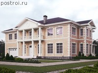 U-572-1P проект двухэтажного дома из газобетона с гаражом размером 26 на 15 