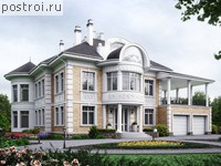 U-682-1K проект трехэтажного дома из кирпича с гаражом размером 21 на 30