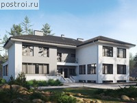 U-738-1K проект трехэтажного дома из кирпича с подвалом и мансардой размером 23 на 20 