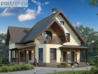 V-124-1P проект одноэтажного коттеджа из газобетона с мансардой размером 10 на 10