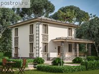 V-127-1P проект двухэтажного коттеджа из газобетона размером 9 на 8 