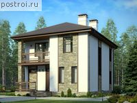 V-130-1P проект двухэтажного коттеджа из газобетона размером 10 на 8 