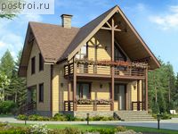 V-134-1P проект одноэтажного дома из газобетона с мансардой размером 9 на 9 