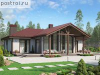 V-135-1P проект одноэтажного дома из газобетона размером 17 на 16 