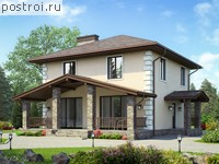 V-136-1K проект двухэтажного дома из кирпича размером 9 на 9 