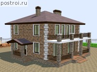 V-136-2K проект двухэтажного дома из кирпича размером 10 на 10 