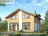 V-139-1K проект одноэтажного дома из кирпича с мансардой размером 10 на 11