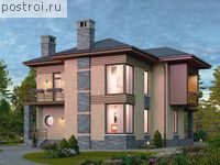 V-145-1K проект двухэтажного дома из кирпича размером 11 на 11 