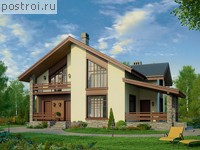 V-151-4P проект двухэтажного коттеджа из пеноблоков размером 14 на 10