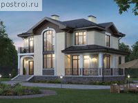 V-153-1K проект двухэтажного коттеджа из кирпича размером 12 на 15