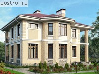 V-155-2P проект двухэтажного коттеджа из пеноблоков размером 12 на 12