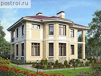 V-157-1K проект двухэтажного коттеджа из кирпича размером 12 на 12 