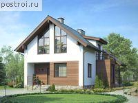 V-168-1P проект двухэтажного дома из пеноблоков размером 11 на 14 