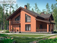 V-173-3P проект двухэтажного дома из пеноблоков размером 15 на 11